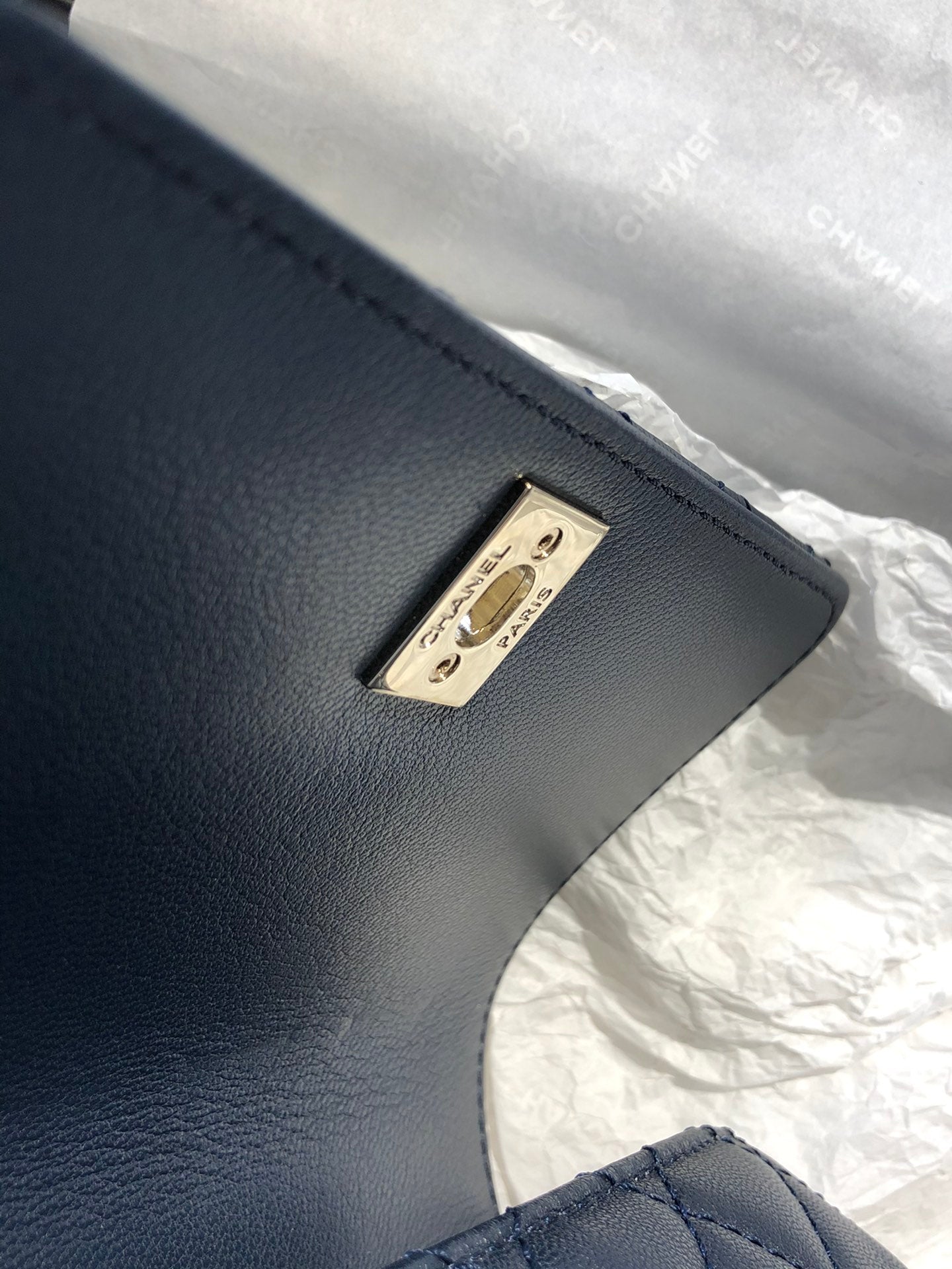 Chanel mini coco handle彩虹包-深藍色