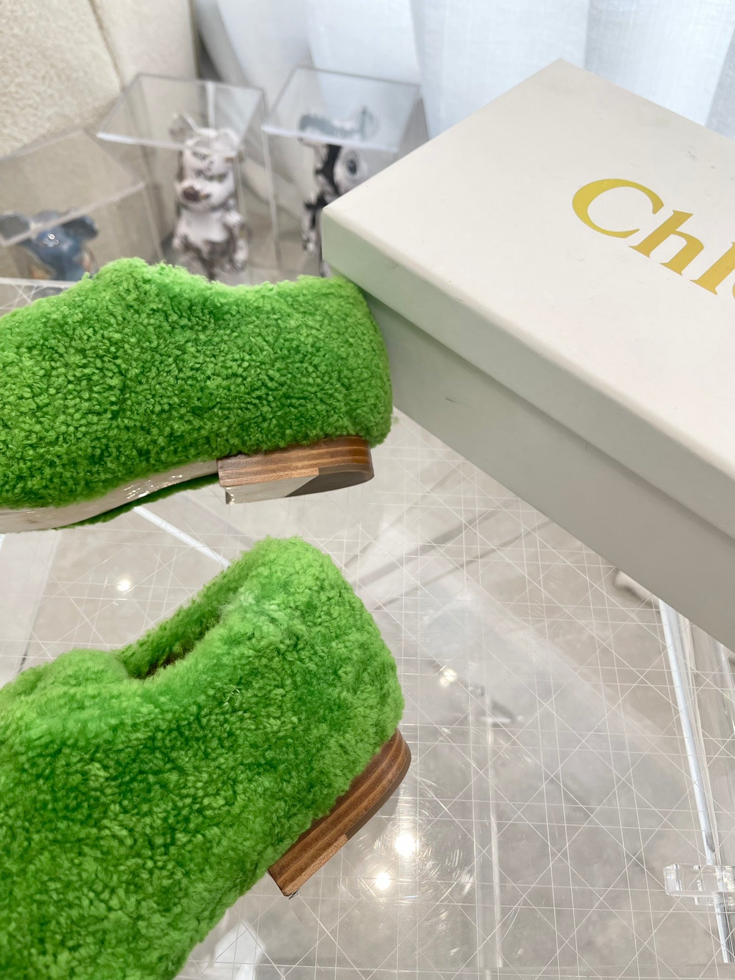 Chloe鞋-Chloe 羊羔毛 樂福鞋（綠）
