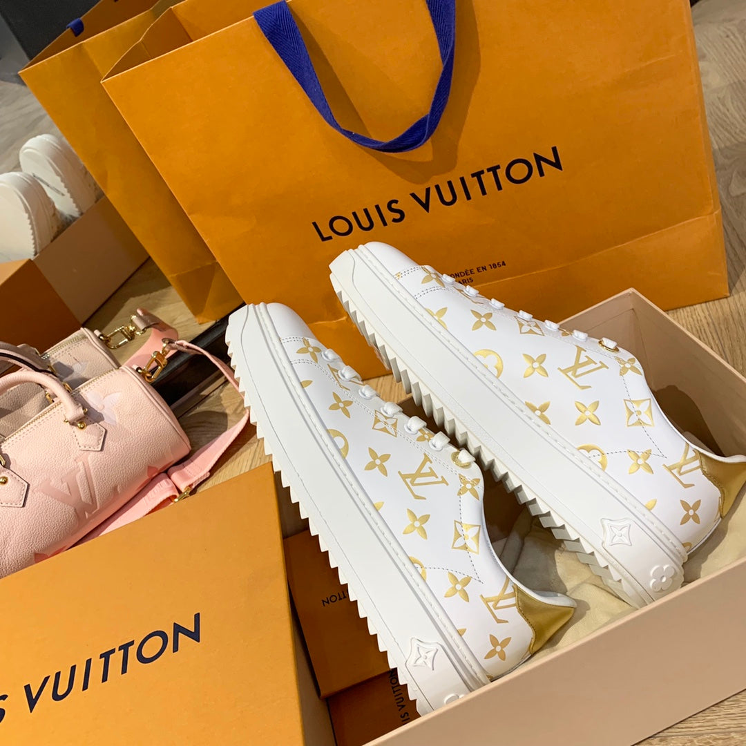 LV鞋-LV 小白鞋 金色