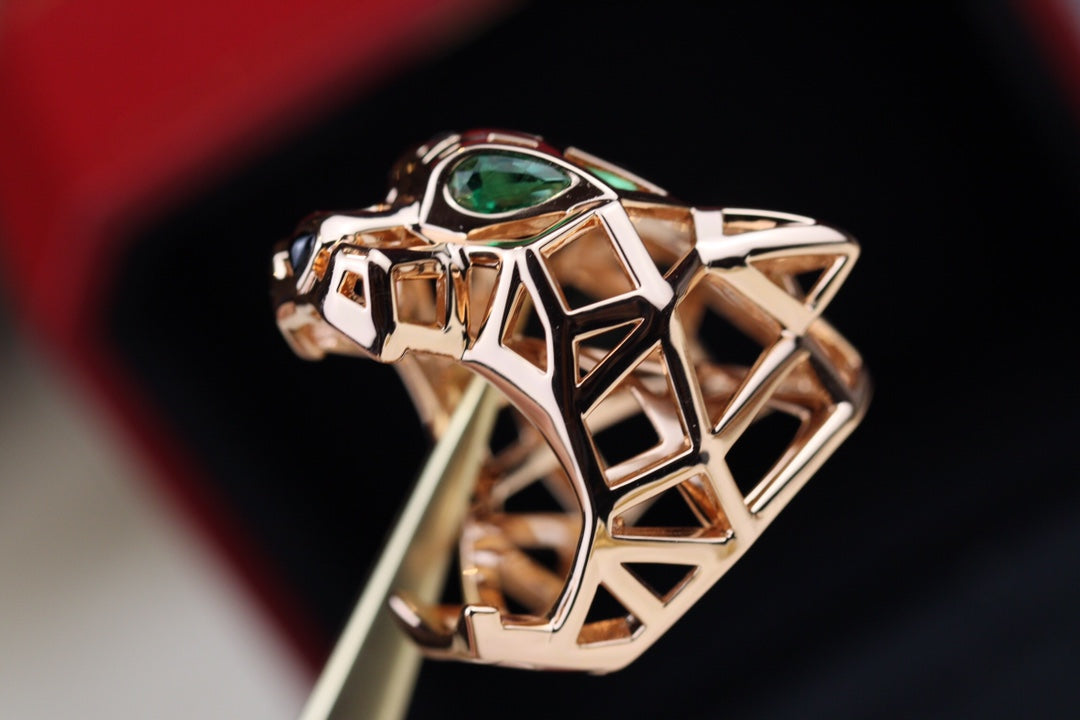 Cartier 美洲豹戒指-男女同款-玫瑰金