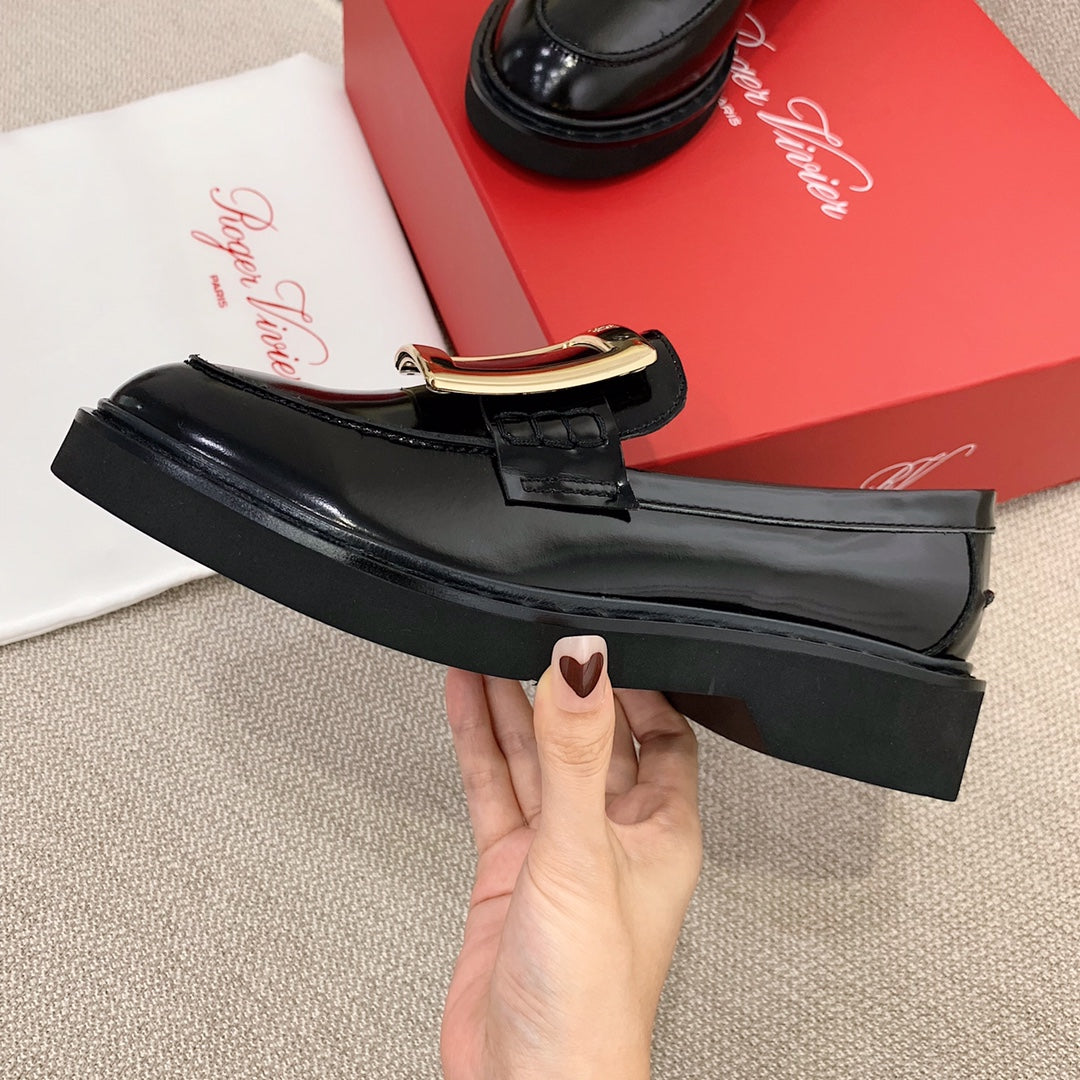 R方扣頭鞋-22SS 珠配光面福樂鞋