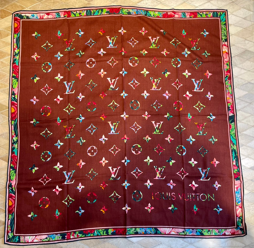 路L家-Garden 110cm-桑蠶絲方巾