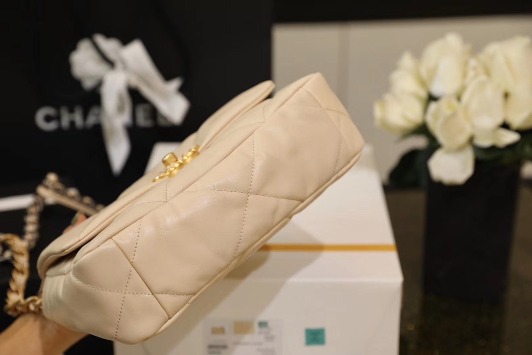 Chanel 19Bag-小號杏色