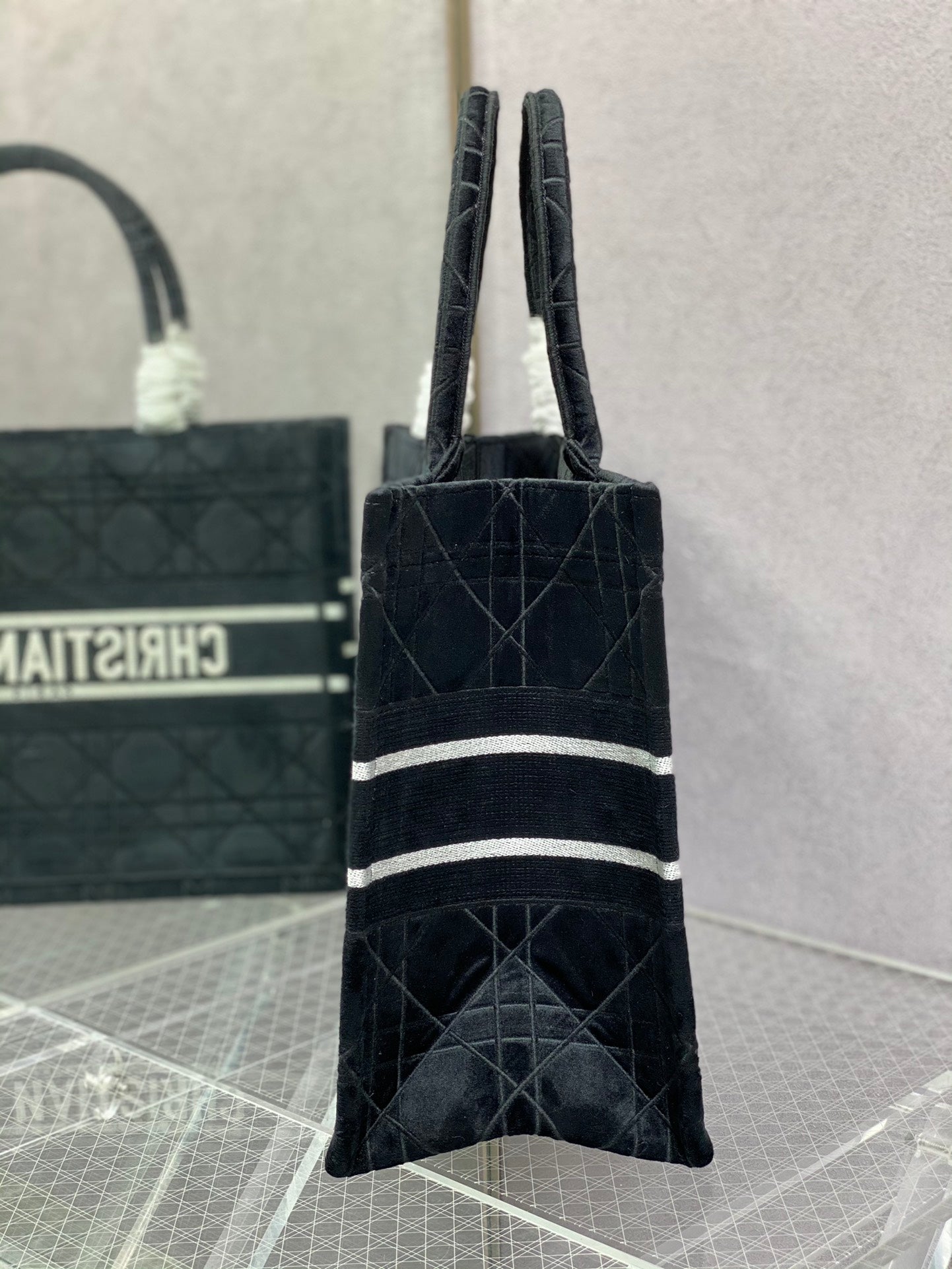 Dior Book Tote-小號36.5cm-秋冬絲絨菱格系列