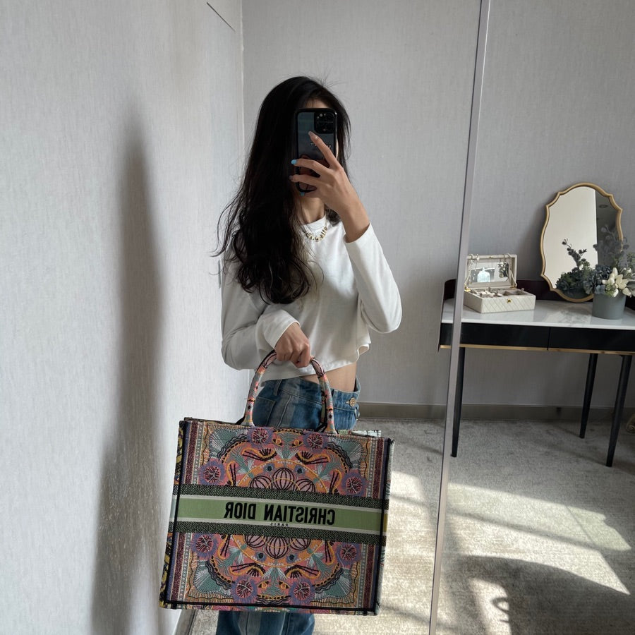 Dior Book Tote-小號36.5cm-多色花朵