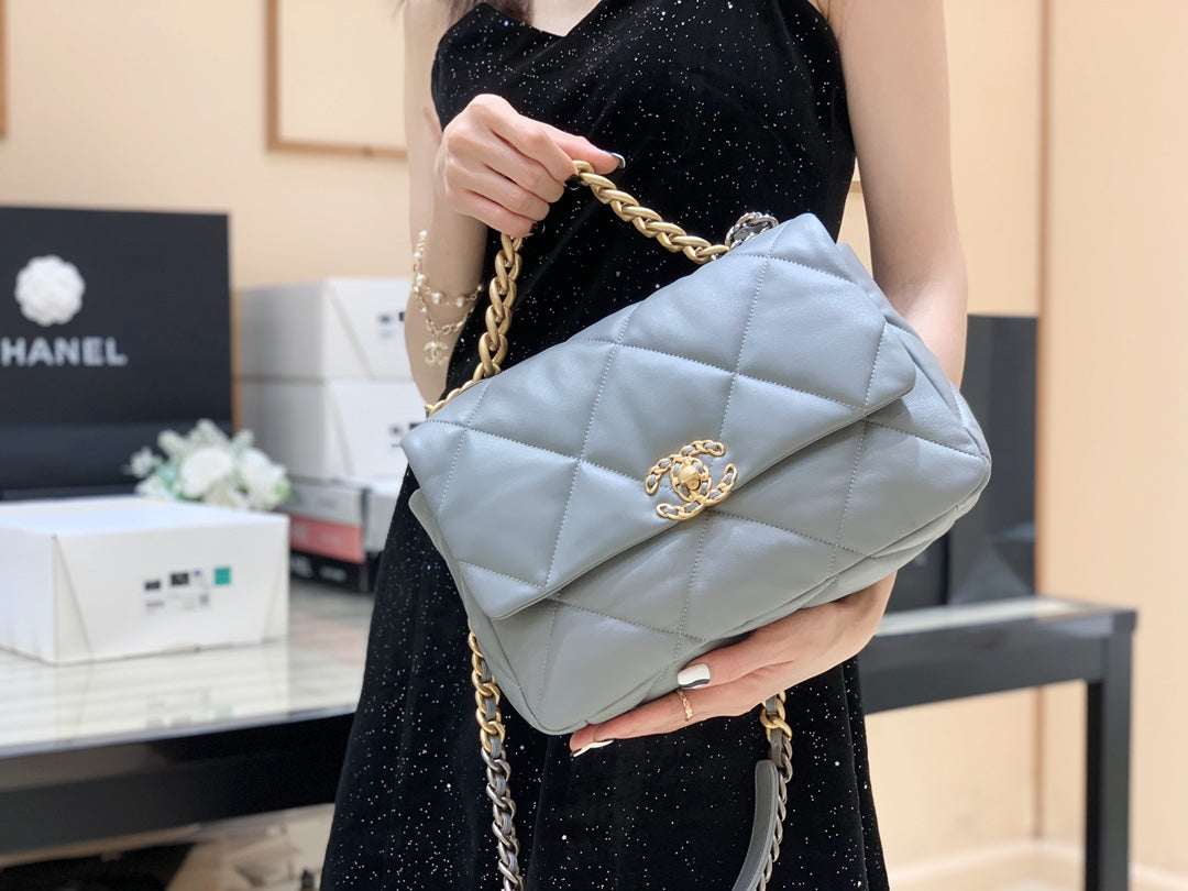 小香家-19Bag 灰色金扣 中號