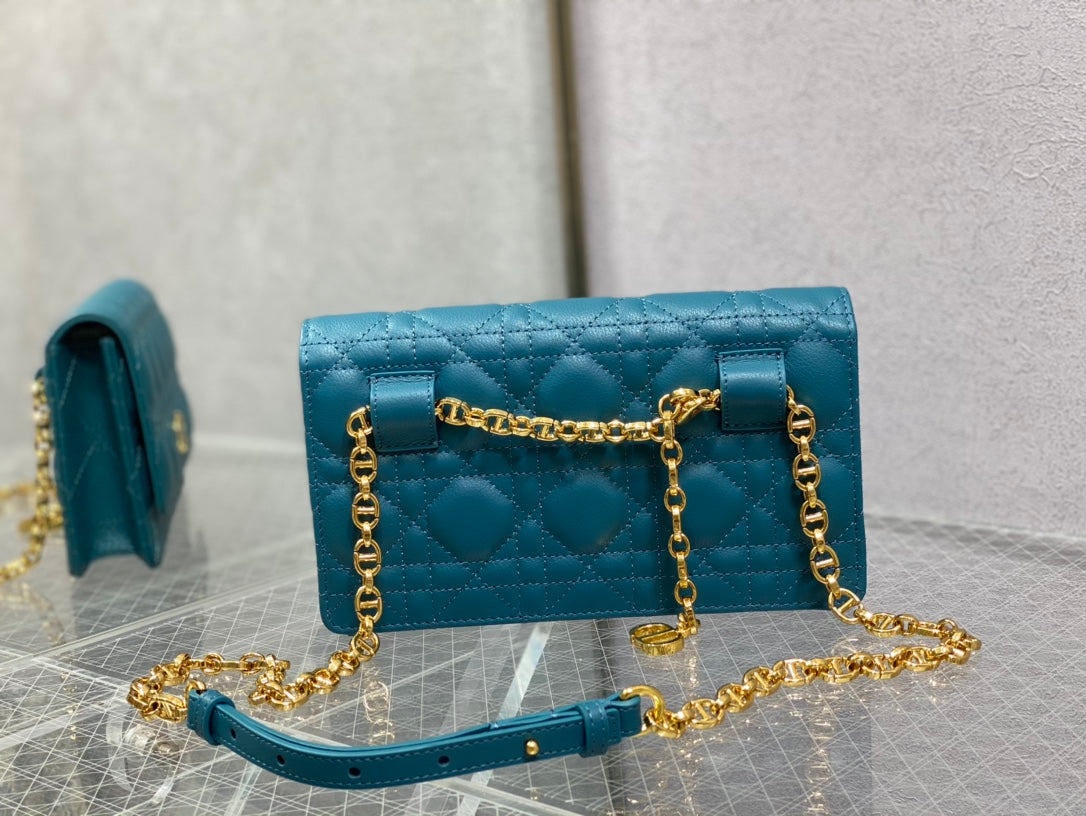 Dior-Caro 菱格紋 小牛皮 鍊條包