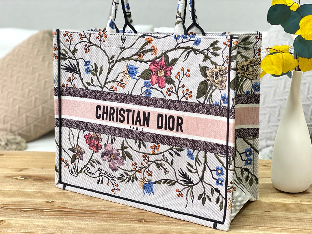 Dior Book Tote-大號41.5cm-月季花