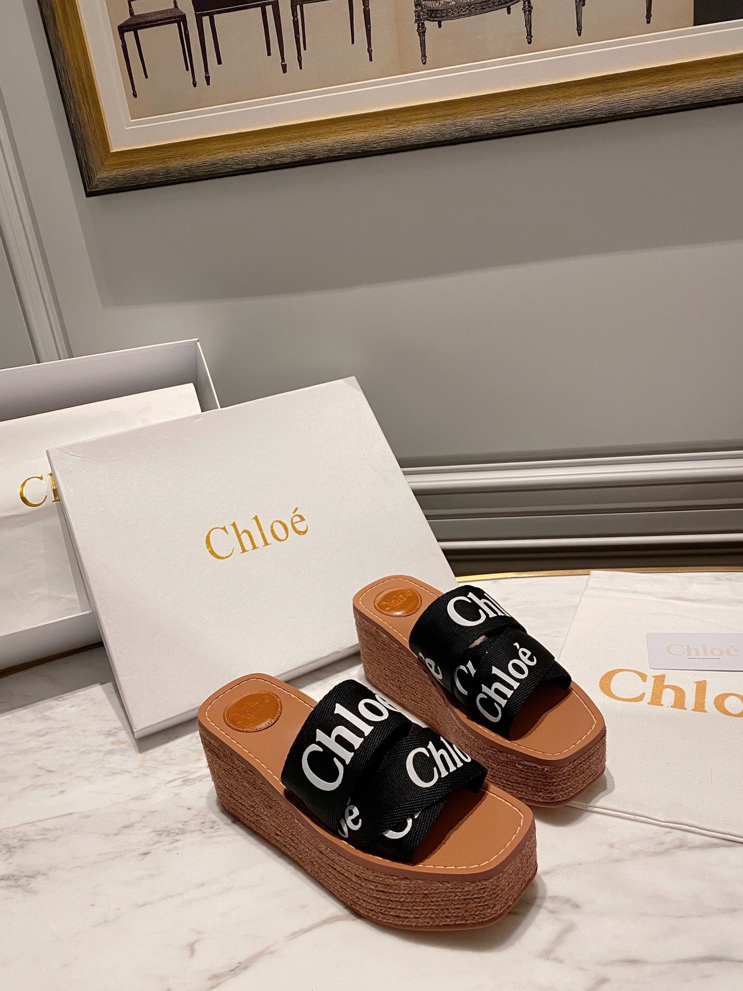 Chloe鞋-Chloe Woody Wedge Mule 厚底拖鞋