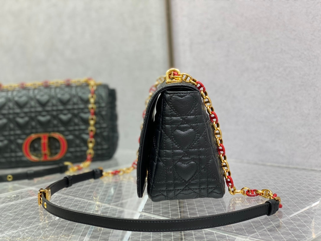Dior-Caro 愛心七夕系列 中號 黑色