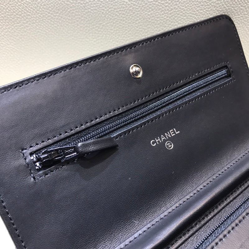 小香家-經典WOC-19cm 黑色羊皮銀扣