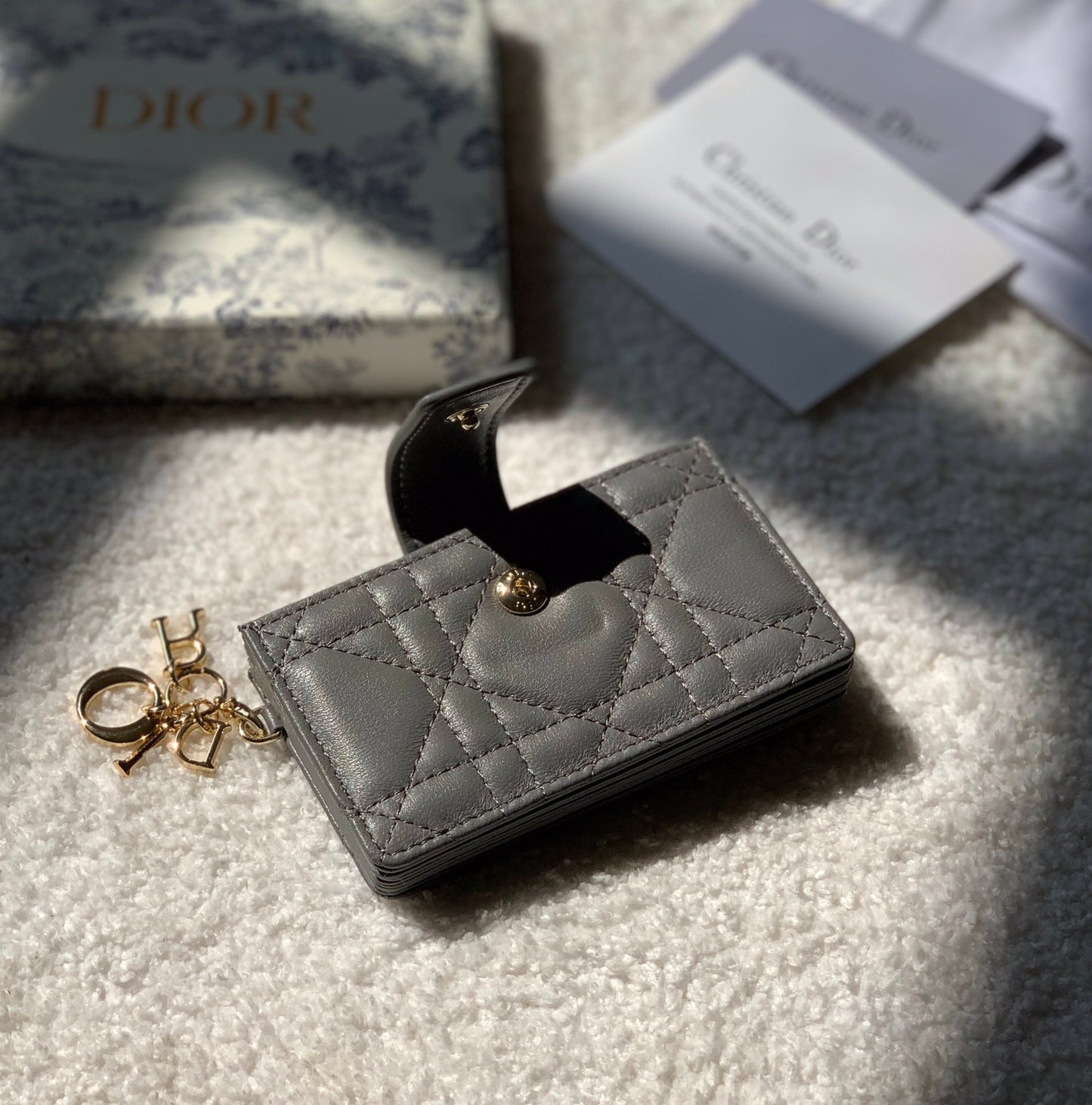 Dior 小羊皮風琴卡包