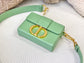 Dior 蒙田 Mini Box-平紋牛皮-金扣-17.5cm-薄荷綠