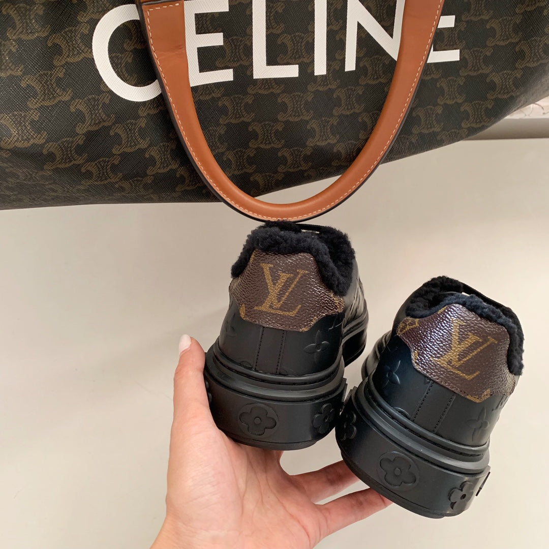 LV鞋-LV Charlie 2022春 厚底 皮款 黑