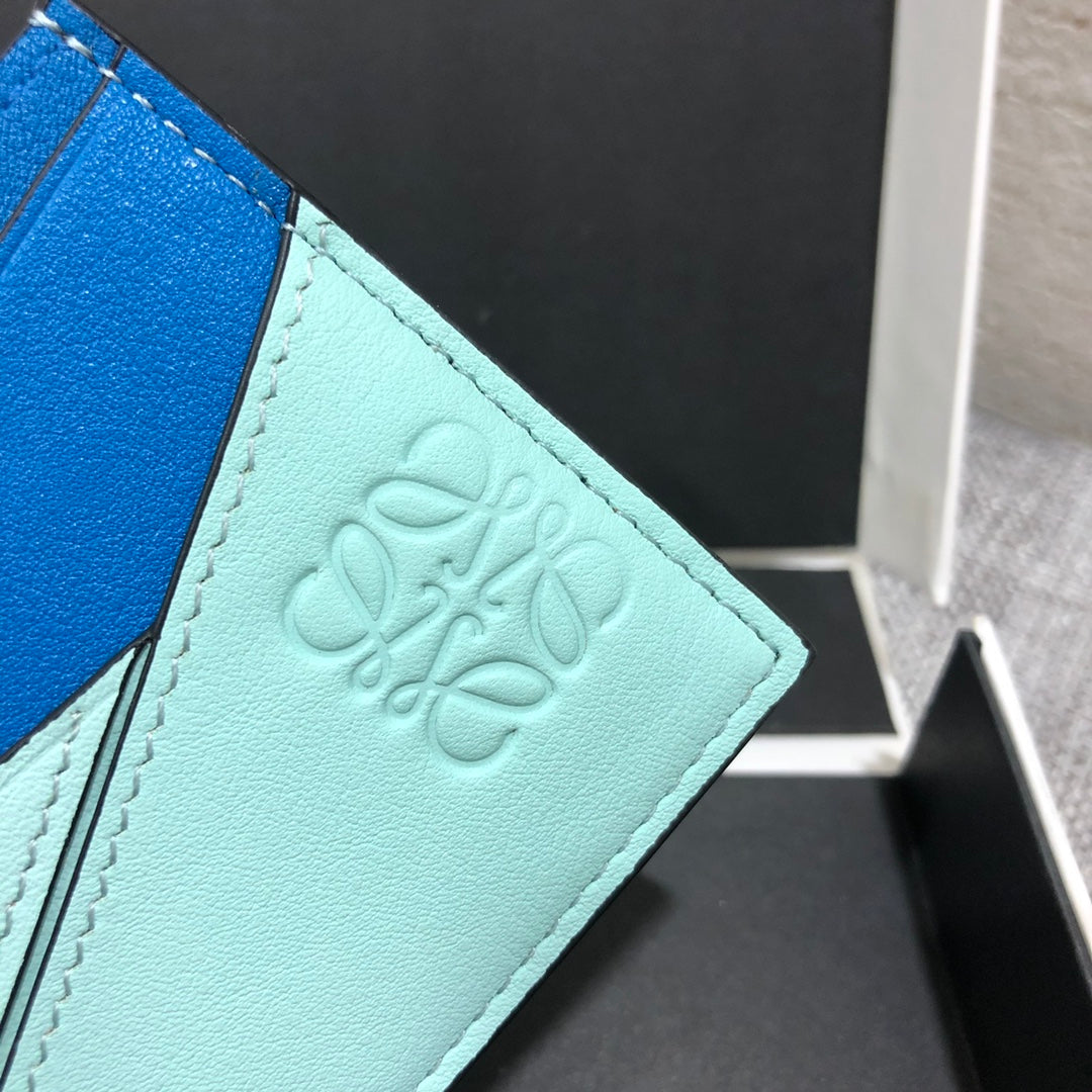 Loewe Plain Card Holder 多色拼接皮革卡包
