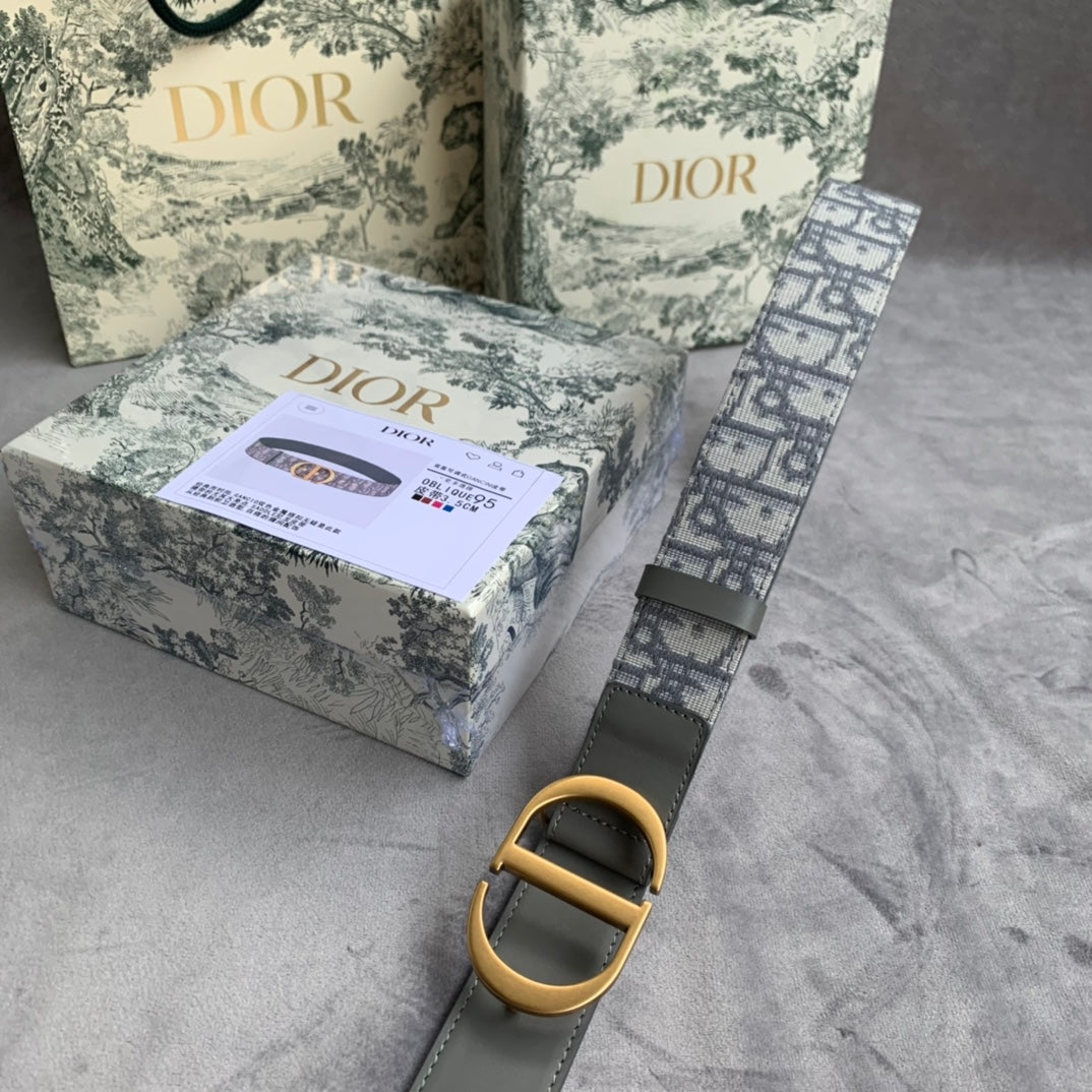 迪D家-老花霧面金扣皮帶-3.5cm