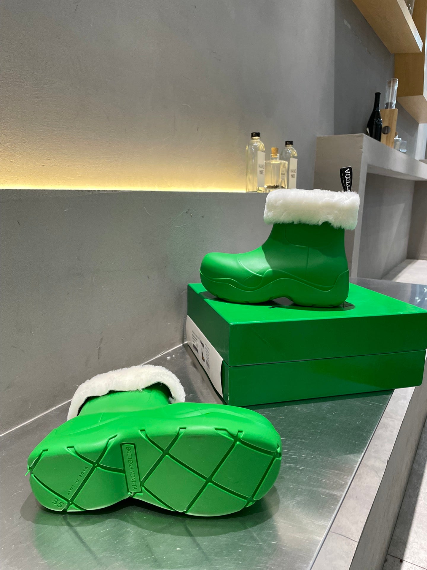 B編織家-羊毛雪地靴（綠色）