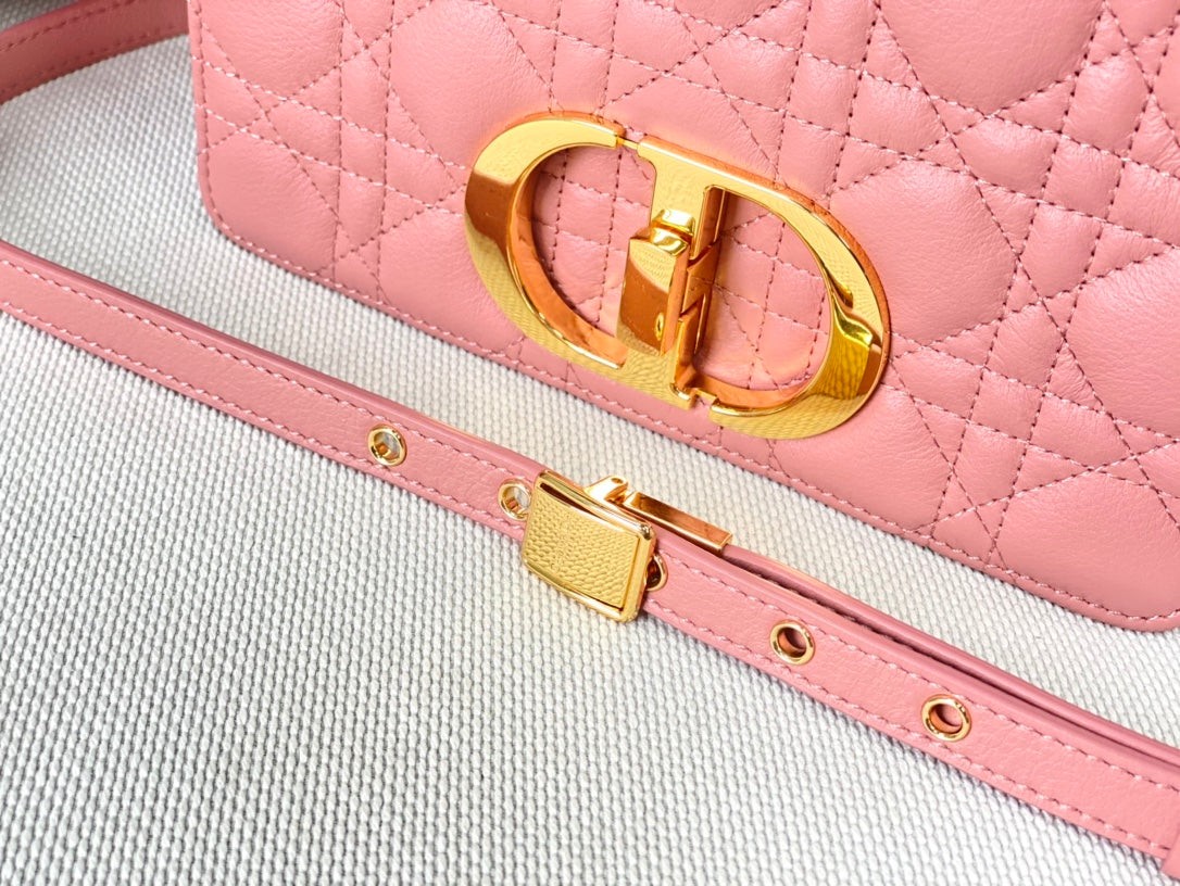 Dior Caro 小號20cm-粉色小牛皮