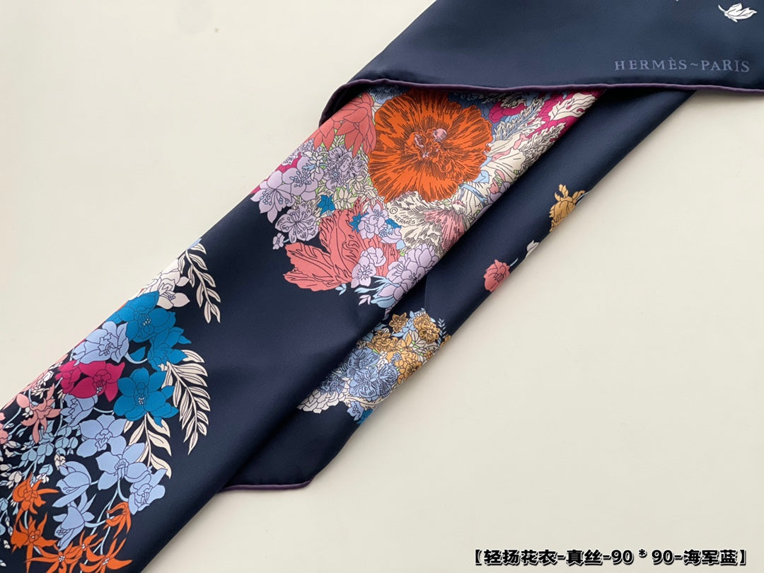 小愛款-花馬90真絲方巾-塑封盒裝