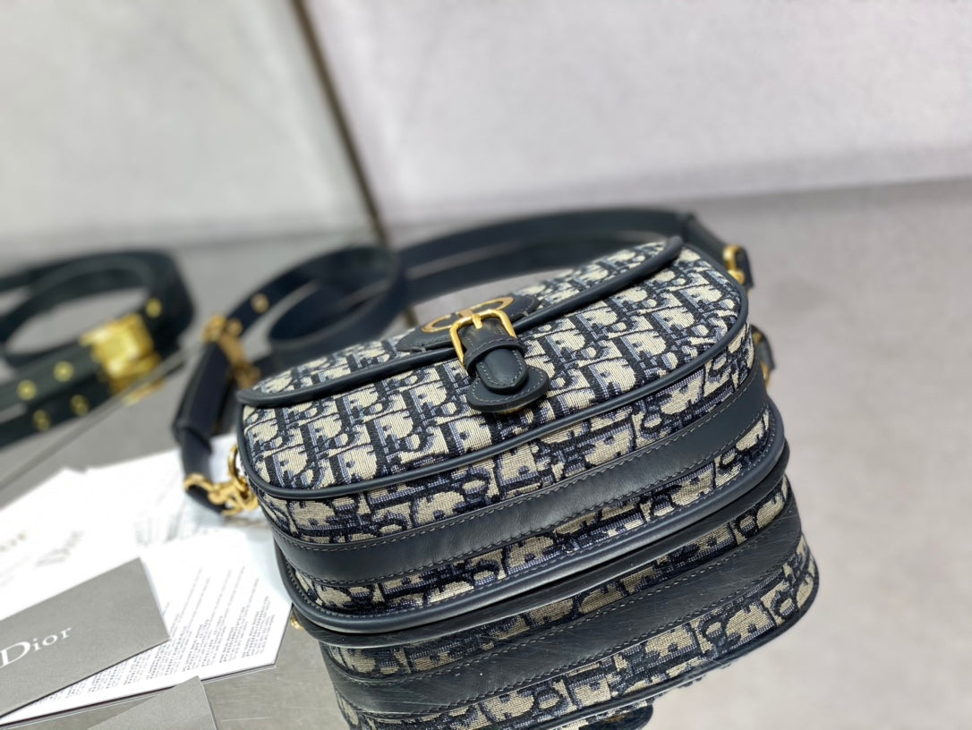 Dior-Bobby包 oblique系列秋冬 中號 經典藍布