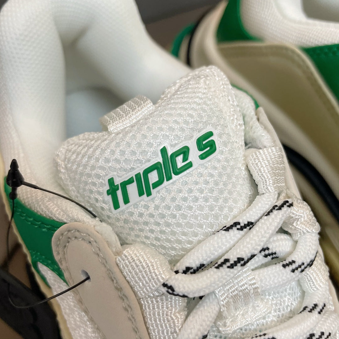 巴黎世-triples 厚底增高 運動 老爹鞋 白綠色