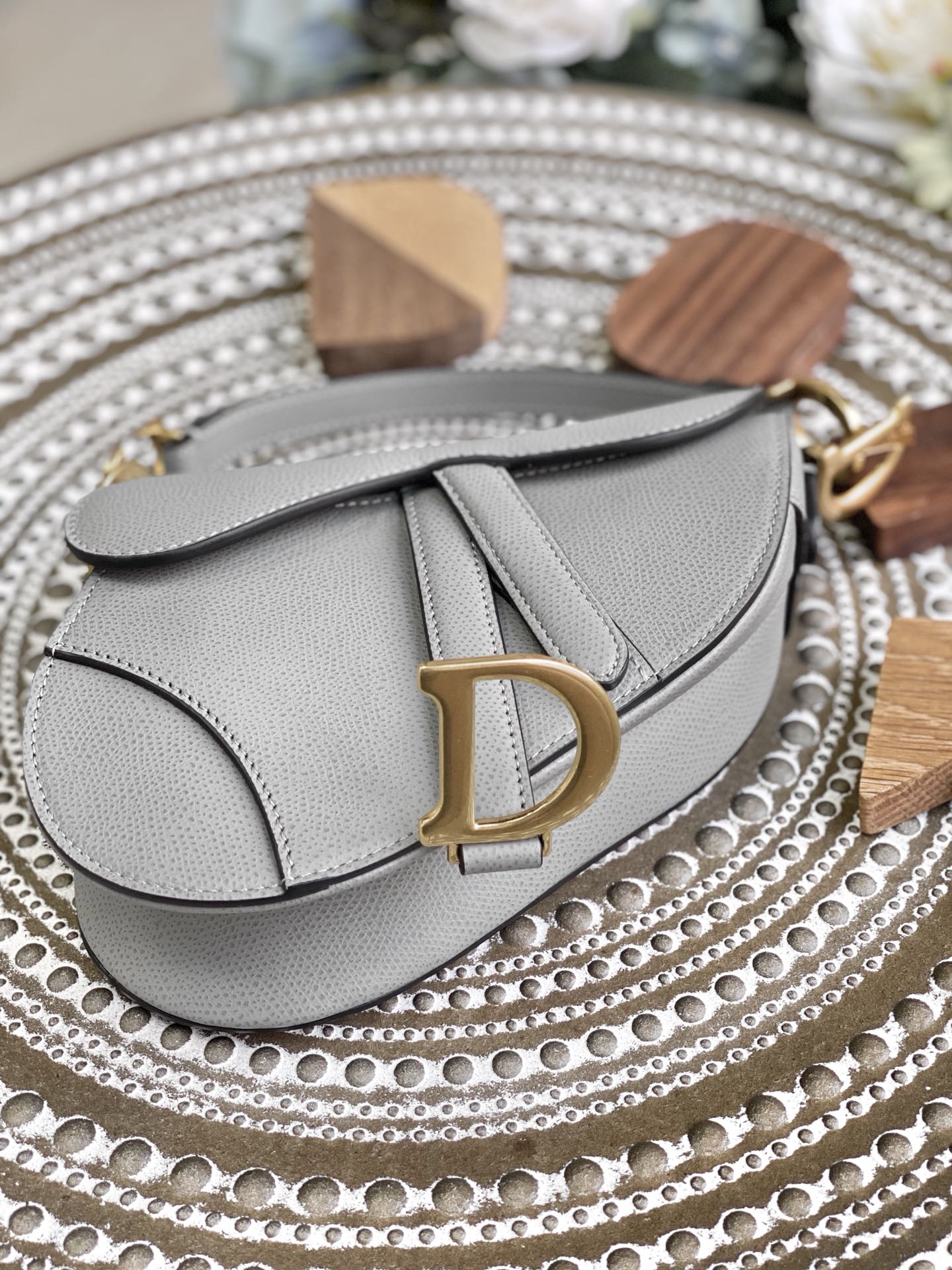 Dior Saddle 馬鞍包-手掌紋-小號岩石灰色-19.5cm