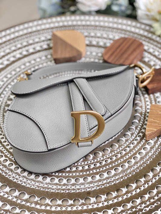 Dior Saddle 馬鞍包-手掌紋-小號岩石灰色-19.5cm