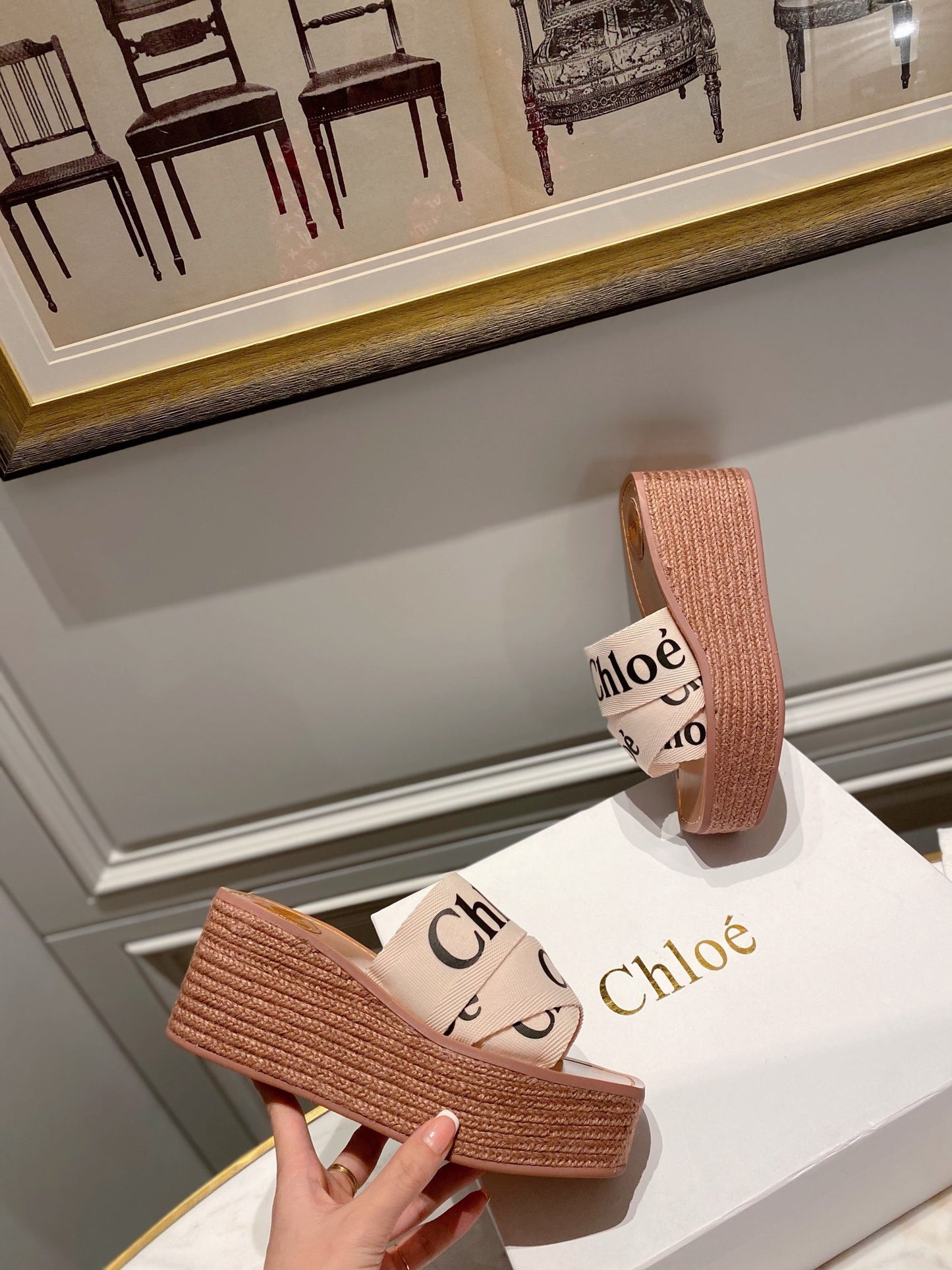 Chloe鞋-Chloe Woody Wedge Mule 厚底拖鞋