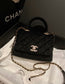 Chanel mini coco handle-黑色絲絨鑽扣