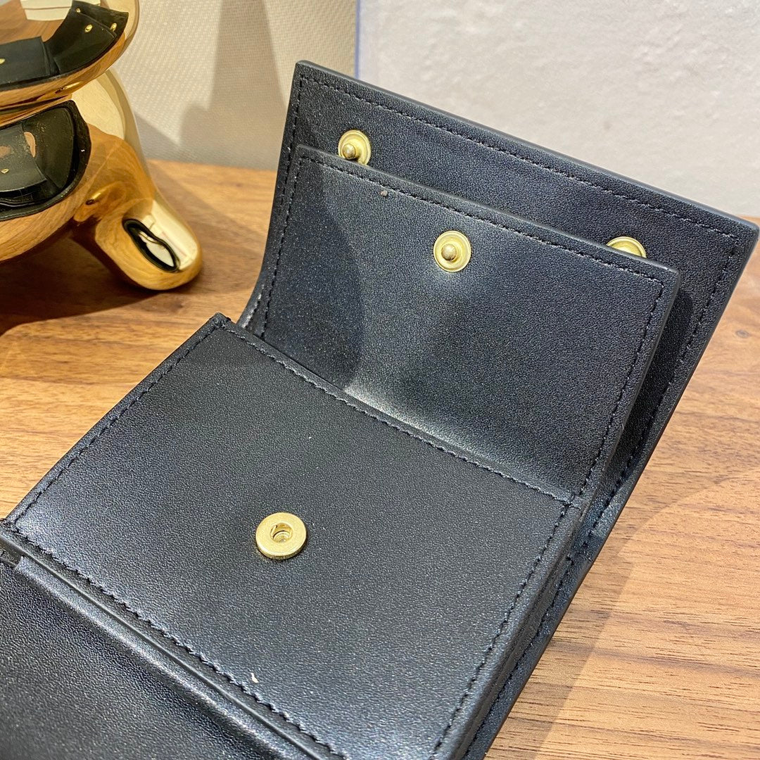 Celine STRAP 小號粒面三折短夾