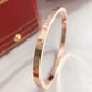 Cartier Love細版手鐲-玫瑰金/白金-無鑽