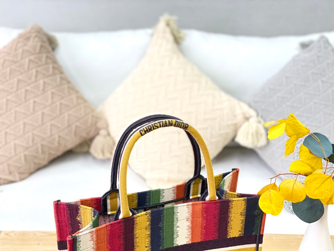 Dior Book Tote-小號36.5cm-多色條紋