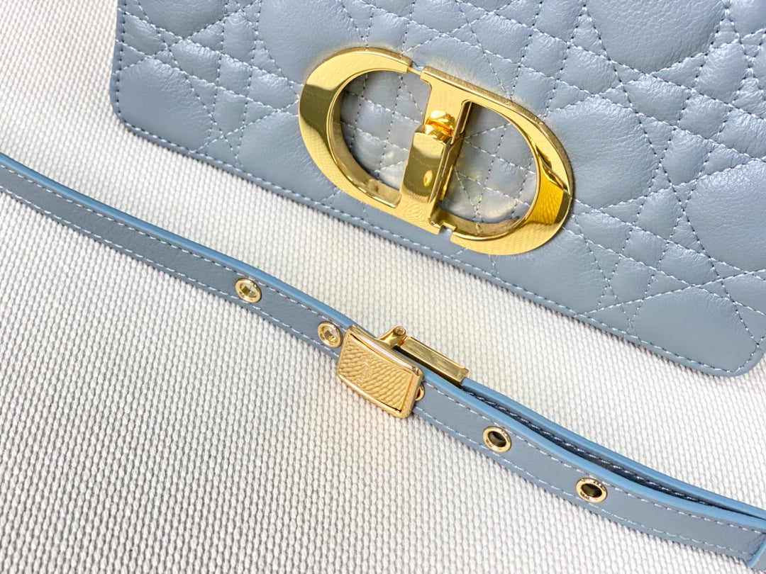 Dior Caro 小號20cm-天藍小牛皮