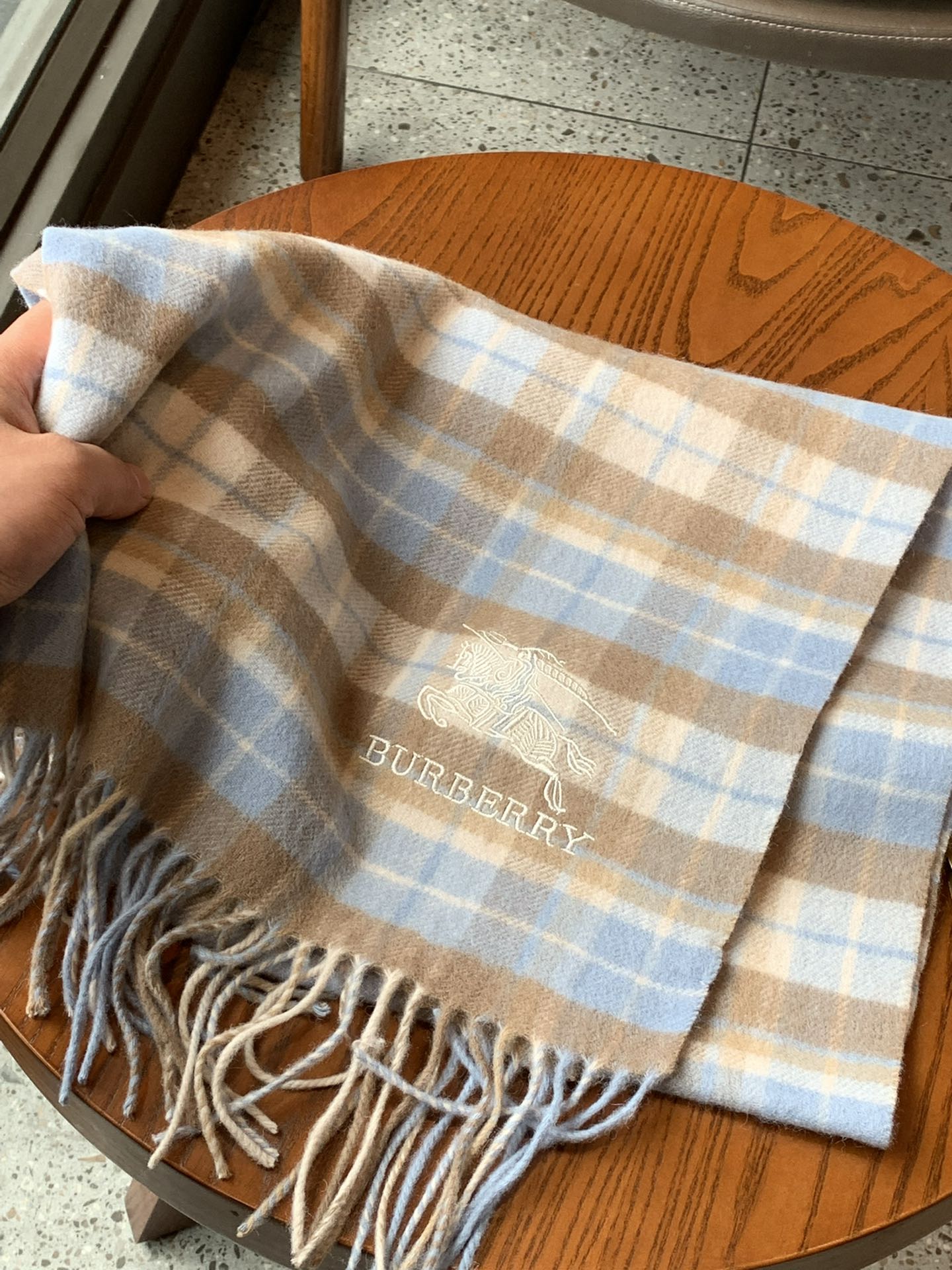 巴B家-經典羊絨格子圍巾 35*190cm