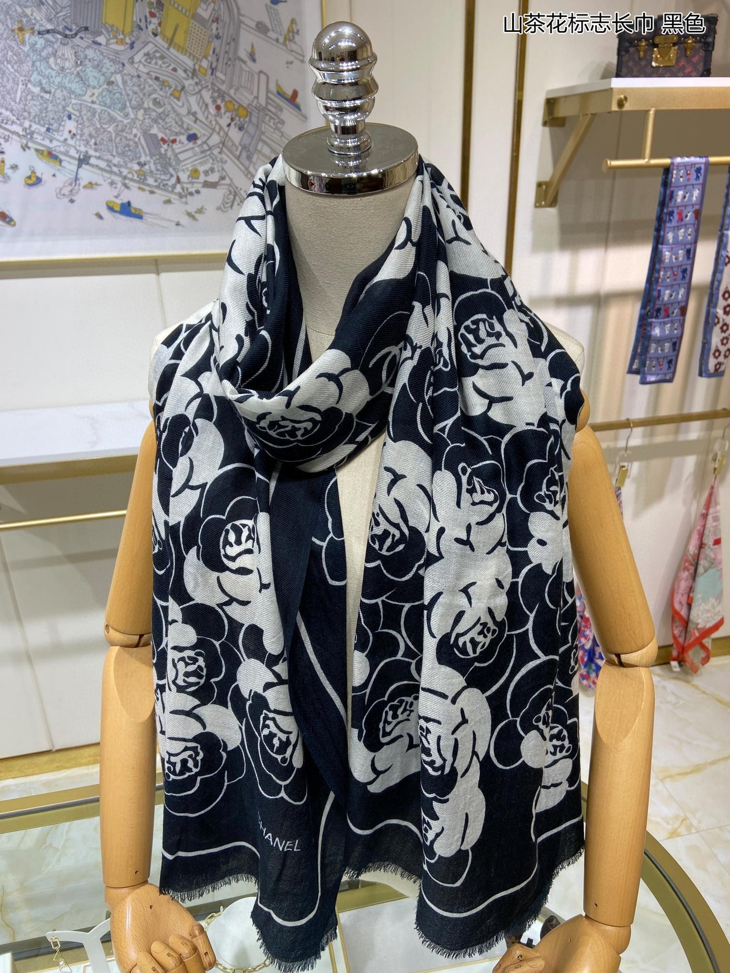 小香家-山茶花長圍巾 110*200cm 100%頂極羊絨