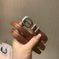 賽C家-咖色銀扣皮帶-1.8cm