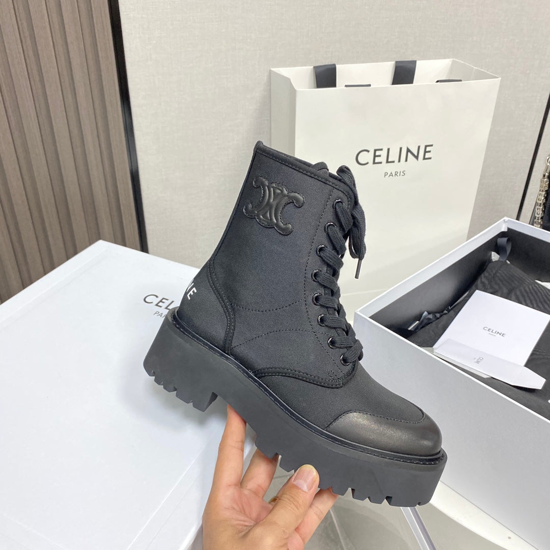 賽C家-布面厚底馬丁靴 跟高5cm（尺碼35-39，40訂製）
