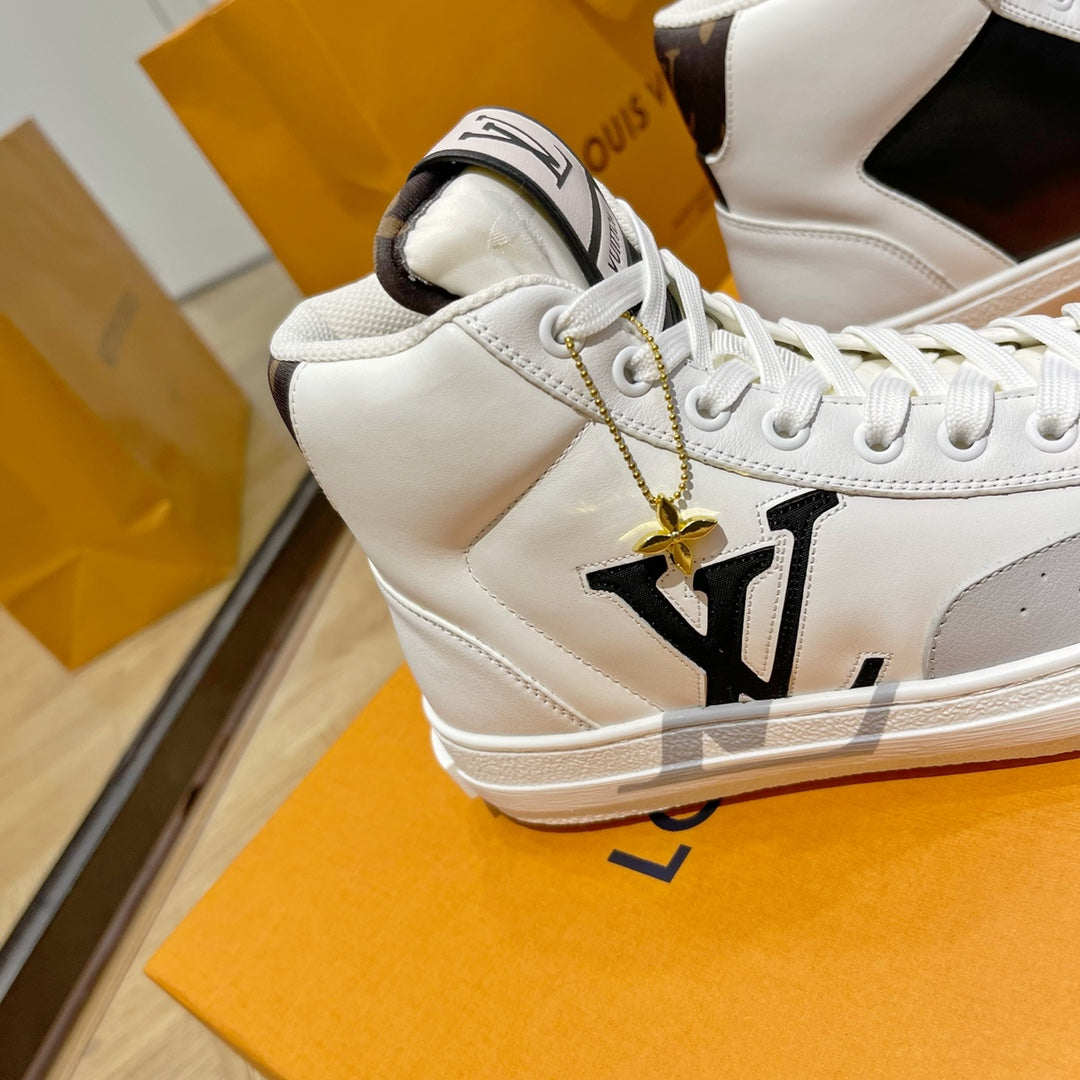 LV鞋-LV Trainer 高筒 運動鞋休閒鞋 灰白款