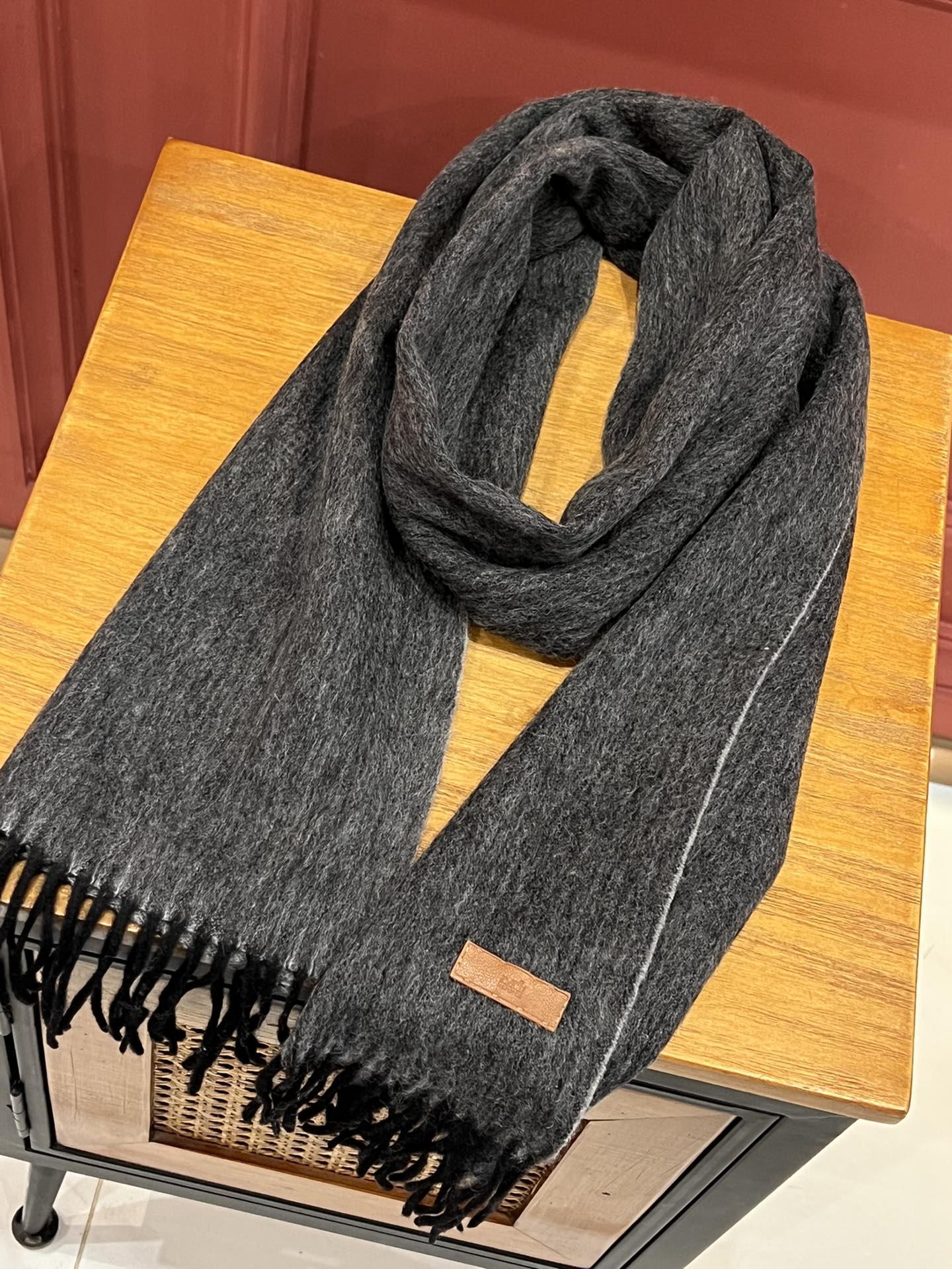 小愛款-雙面羊絨圍巾 180*30cm 蒙古高原細羊絨 深灰色