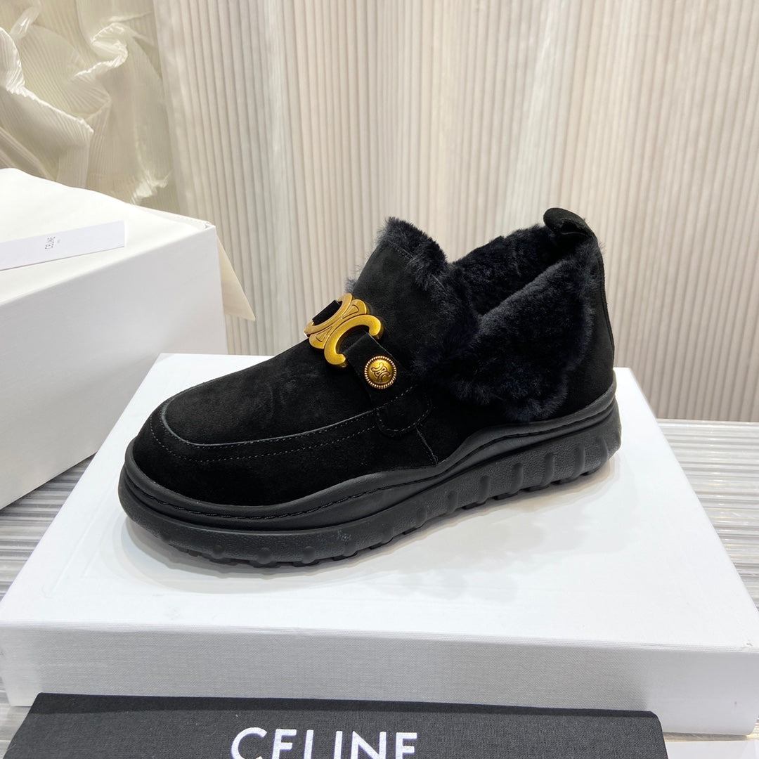 賽C家-2022早春新款 毛毛短靴 黑色