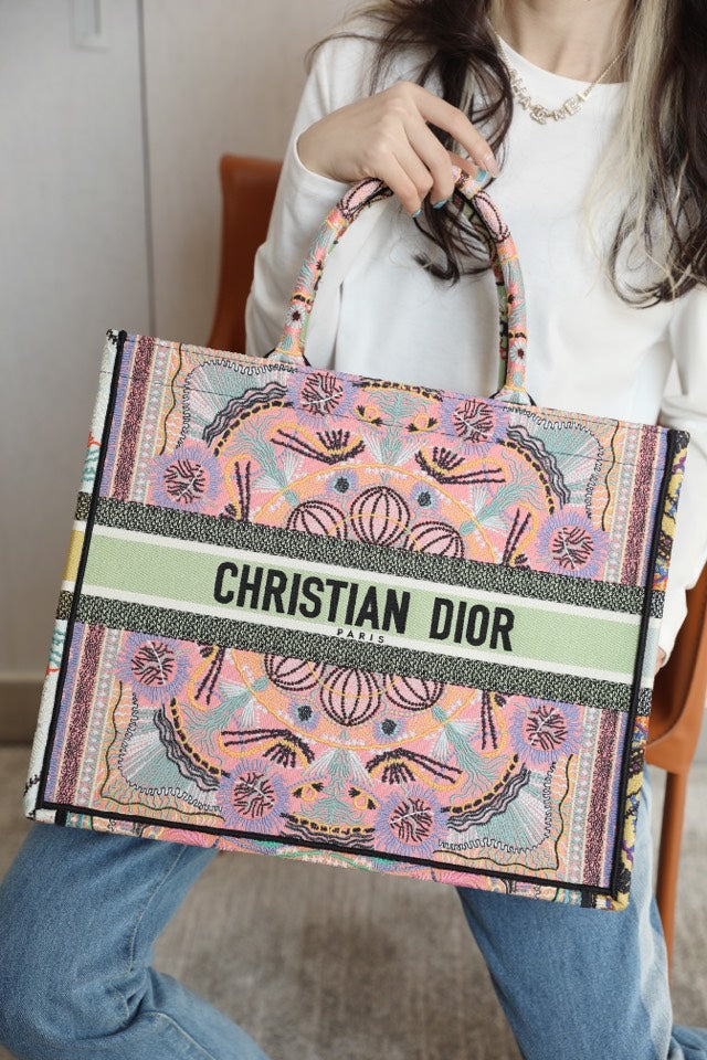 Dior Book Tote-小號36.5cm-多色花朵