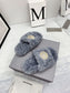 巴黎世-春夏新品刺繡捲毛拖（尺碼35-39）