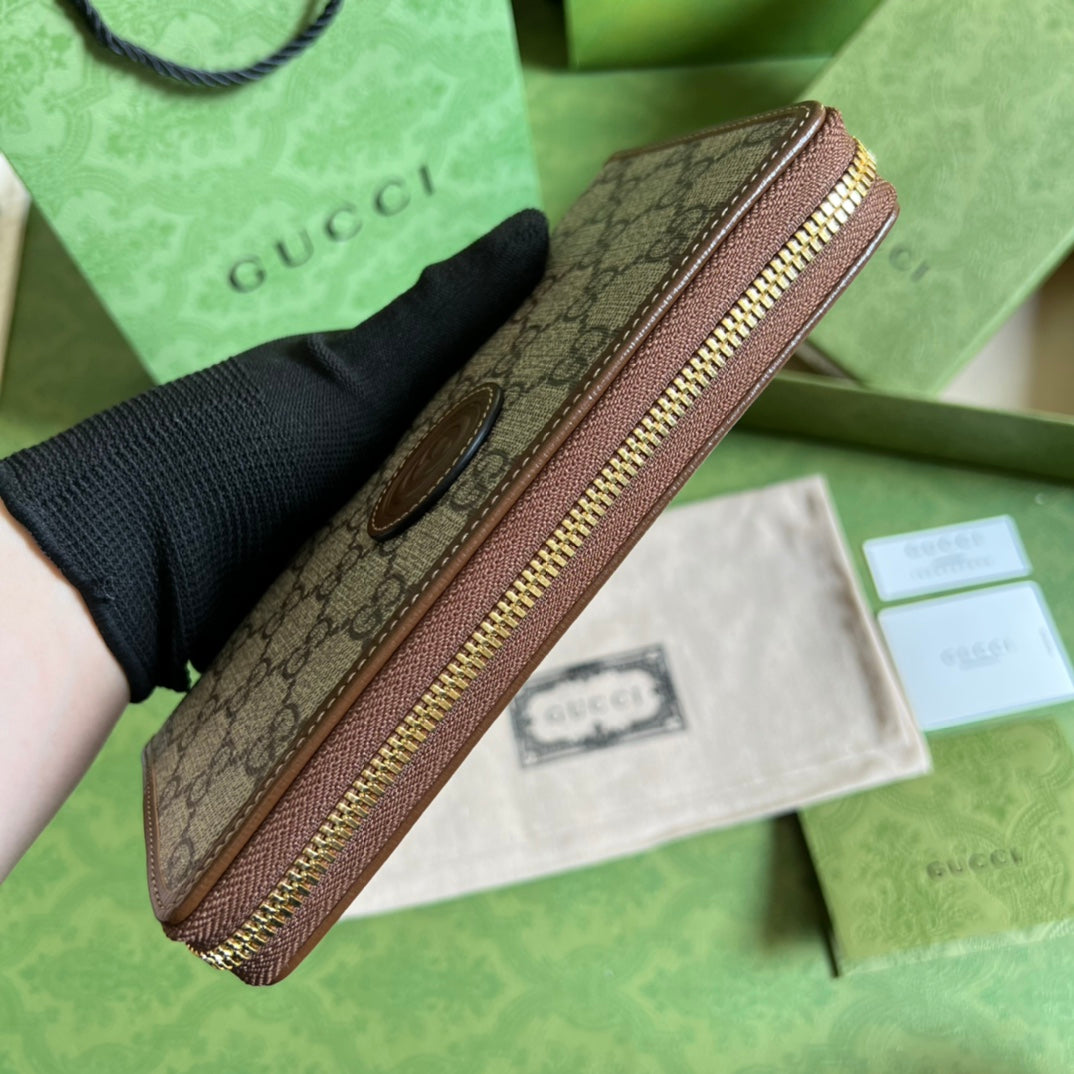 Gucci 經典老花拉鍊長夾