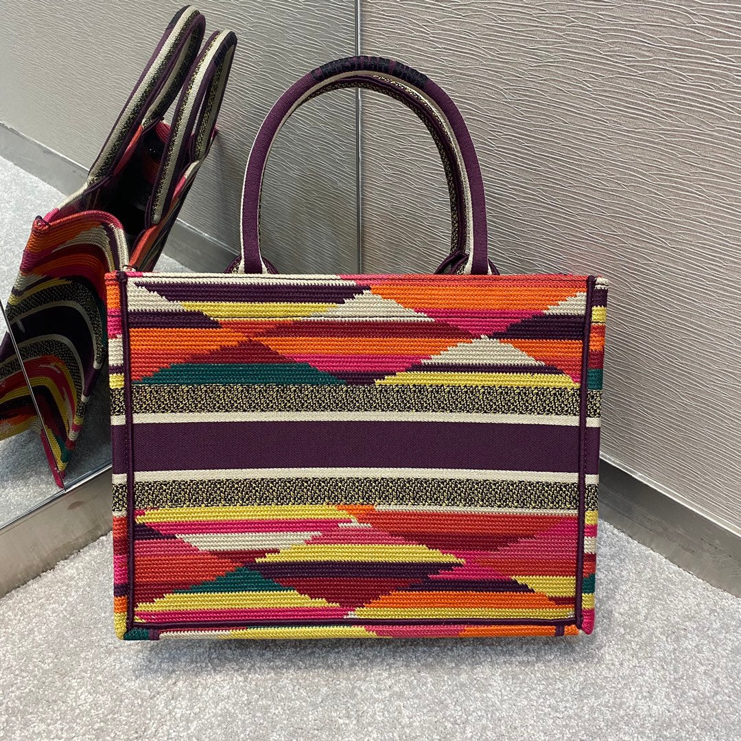 Dior Book Tote-小號36.5cm-彩色條紋