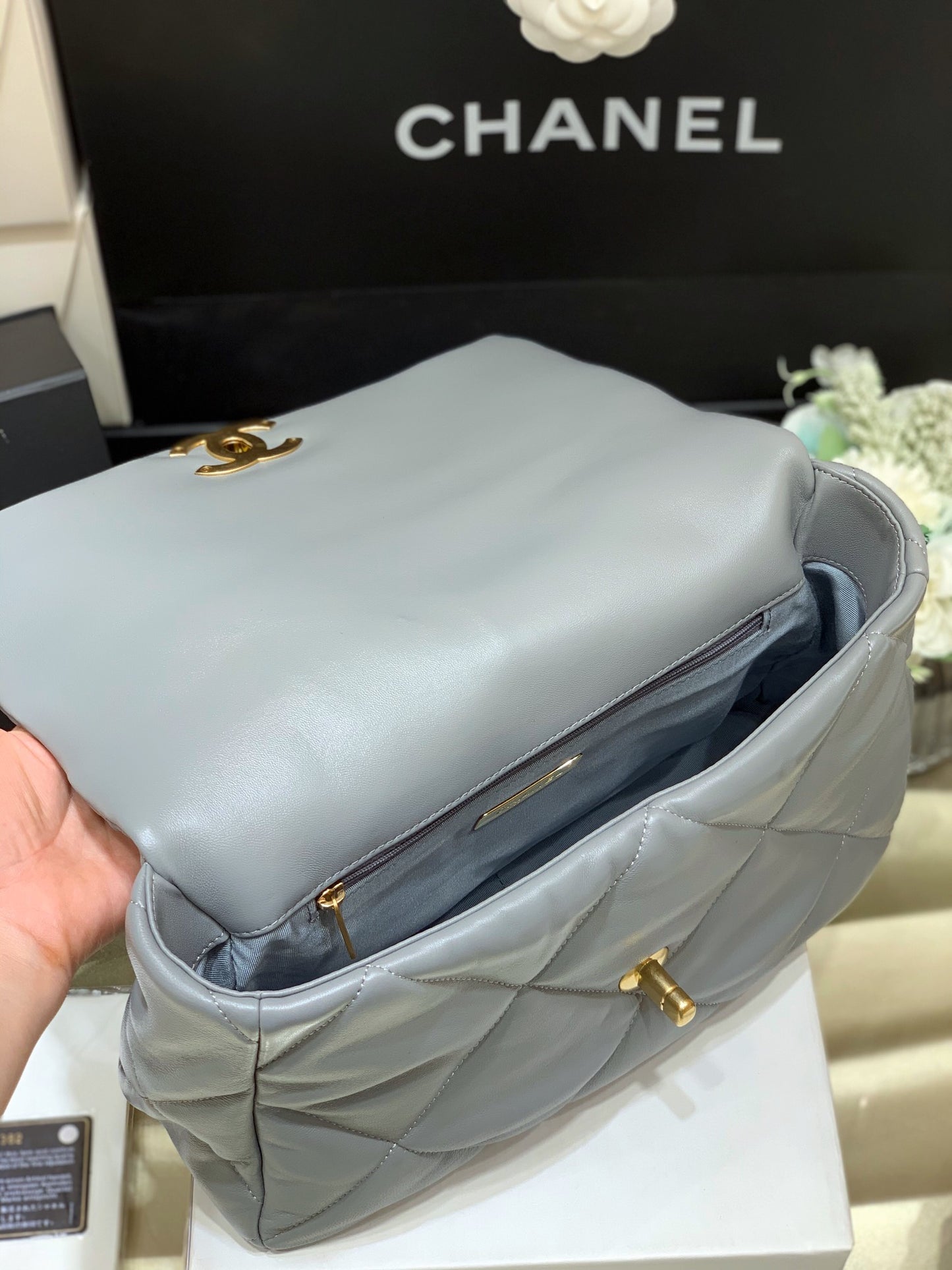小香家-19Bag 灰色金扣 中號