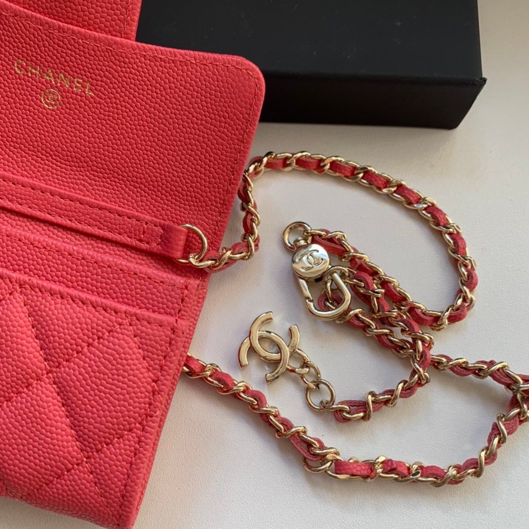 Chanel CF鏈條零錢卡包