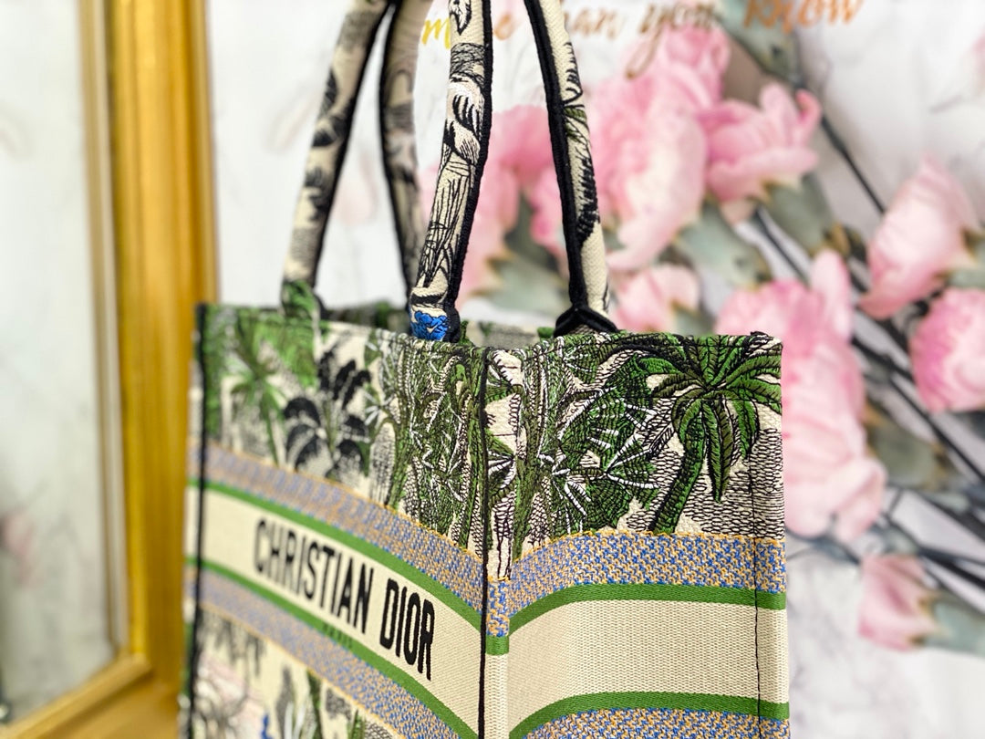 Dior Book Tote-小號36.5cm-綠椰子樹