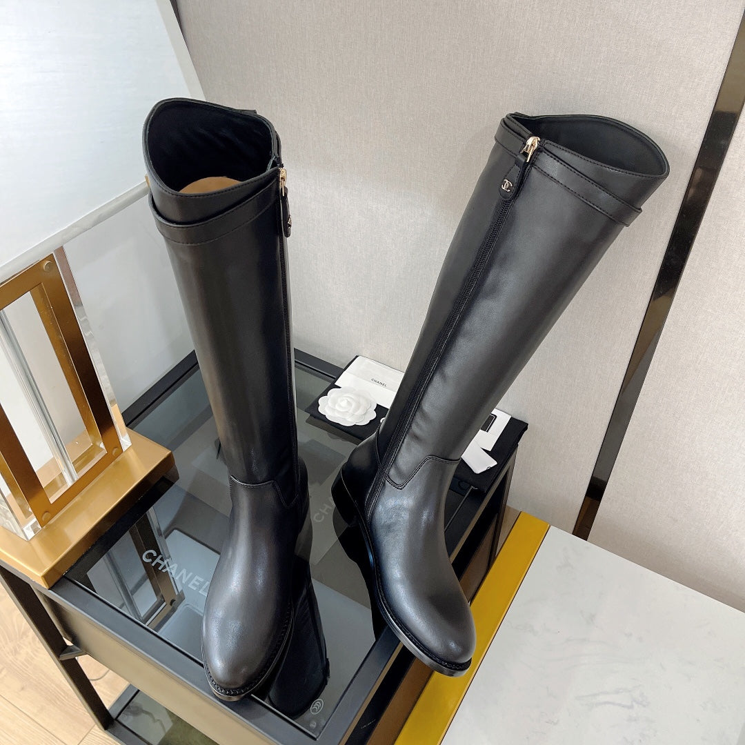 小香家-金屬搭扣騎士長靴（尺碼35-39，40訂製）