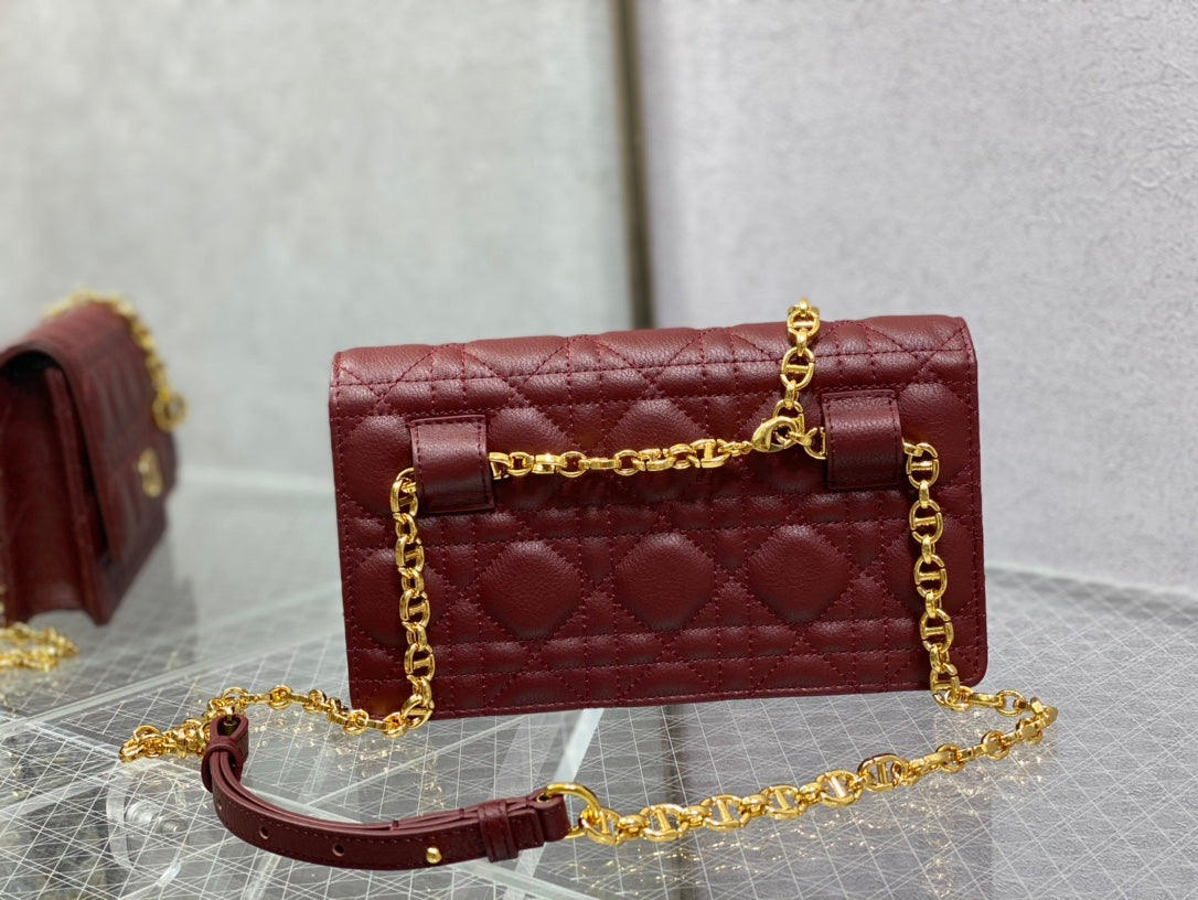 Dior-Caro 菱格紋 小牛皮 鍊條包