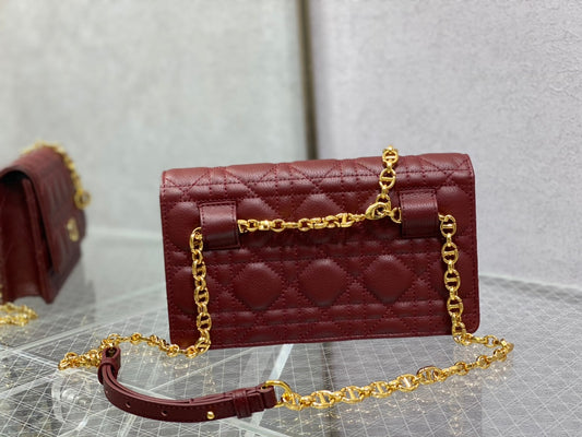 Dior-Caro 菱格紋 小牛皮 鍊條包